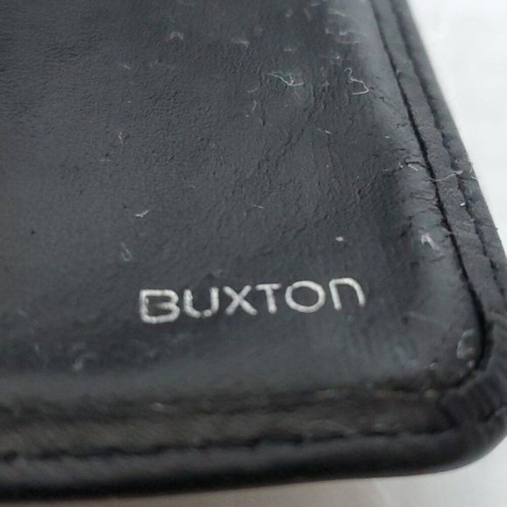 Buxton Black Leather Wallet Card Holder ID Coin Change Purse Women's Woman's - Picture 14 of 16